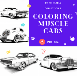 Colouring Page for Kids "Lowriders" (C 2) Colouring Page for Adults / Printable Colouring Page Boys, 50 pages A4