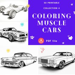 Colouring Page for Kids "Lowriders" (C 4) Coloring Book for Adults / Coloring Book for Boys, 50 pages A4