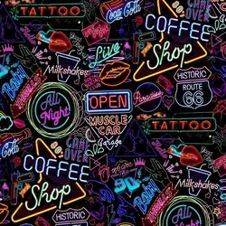 neon signs 22 seamless tileable repeating pattern