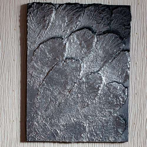 Modern painting interior Acrylic painting wings Abstract painting Silver angel wings Painting home Silver painting 3D