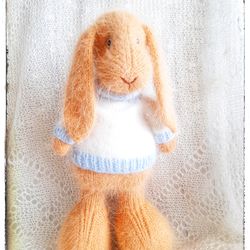 Fluffy bunny toy Plush angora rabbit Gift for bunny lovers Bunny boy Rabbit boy