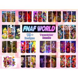 15 five nights at freddy's tumbler bundle, five nights at freddy's 20oz skinny tumbler sublimation design, fnaf png, fna