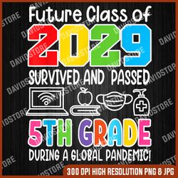 future class of 2029 i school graduation i fifth 5th grade last day of school png sublimation design