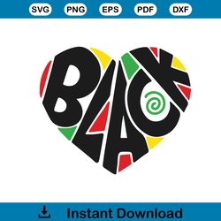 happy juneteenth day since 1865 black heart svg file for cricut