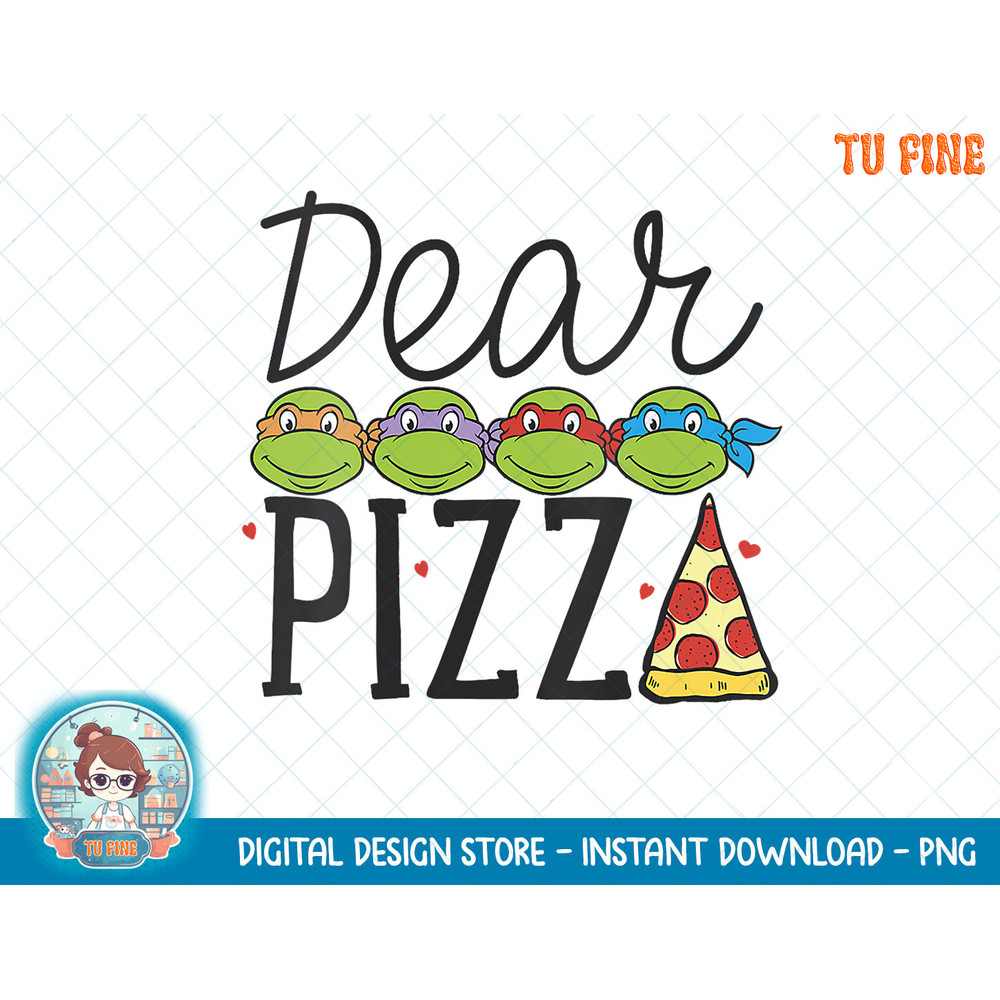 Womens Nickelodeon Teenage Mutant Ninja Turtles Dear Pizza V-Neck T-Shirt copy.jpg