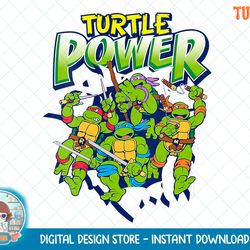Womens TMNT Turtle Power Breaking Though Tee V-Neck T-Shirt.png