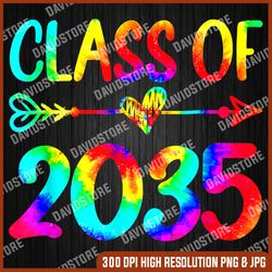 class of 2035 kindergarten pre k grow with me graduation last day of school png sublimation design