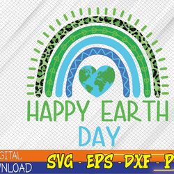 happy_earth_day 2023 cute rainbow earth lover svg, eps, png, dxf, digital download
