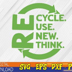 recycle reuse renew rethink earth day environmental activism svg, eps, png, dxf, digital download