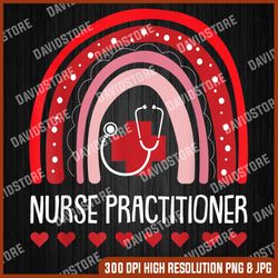 nurse practitioner graduation cute boho rainbow np graduate last day of school png sublimation design