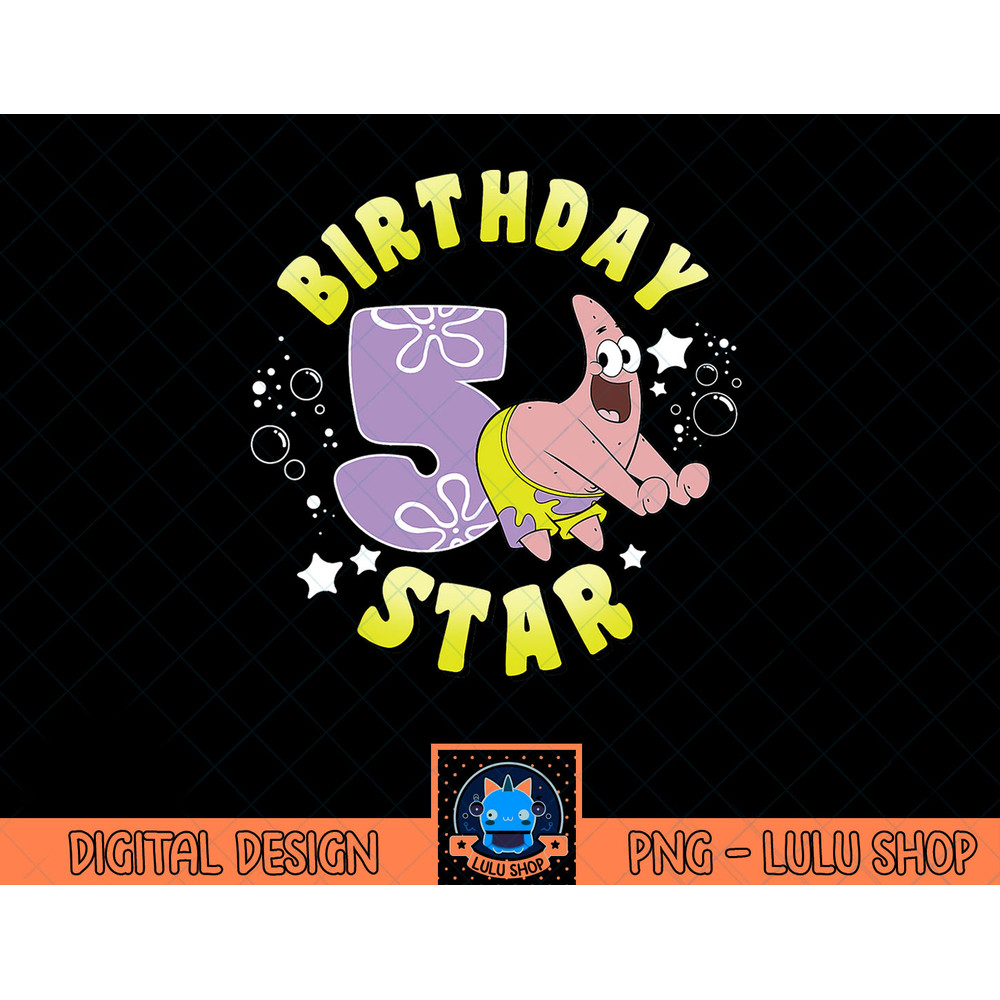 Nickelodeon SpongeBob SquarePants Patrick Birthday Star 5 T-Shirt copy.jpg