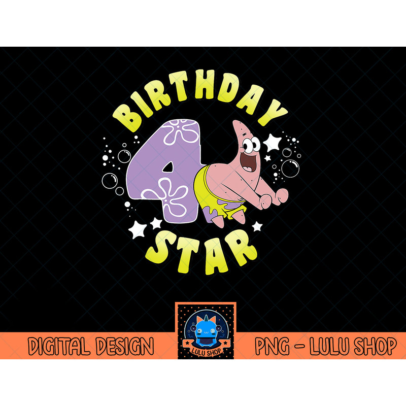 Nickelodeon SpongeBob SquarePants Patrick Star 4th Birthday T-Shirt copy.jpg