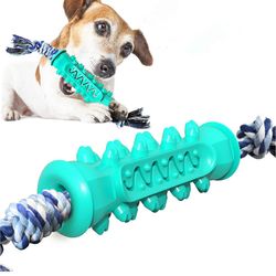 Indestructible Rubber Toothbrush with Rope Pet Teeth Cleaning Chew Toys - Assorted Set of 1