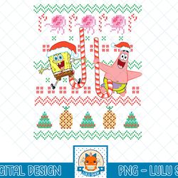spongebob squarepants & patrick holiday sweater t-shirt.png