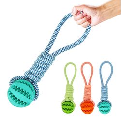 rope with ball toothbrush teeth cleaning bite resistance dog chew toys - assorted set of 1