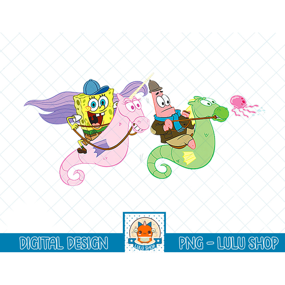SpongeBob SquarePants And Patrick Seahorse Riders T-Shirt copy.jpg