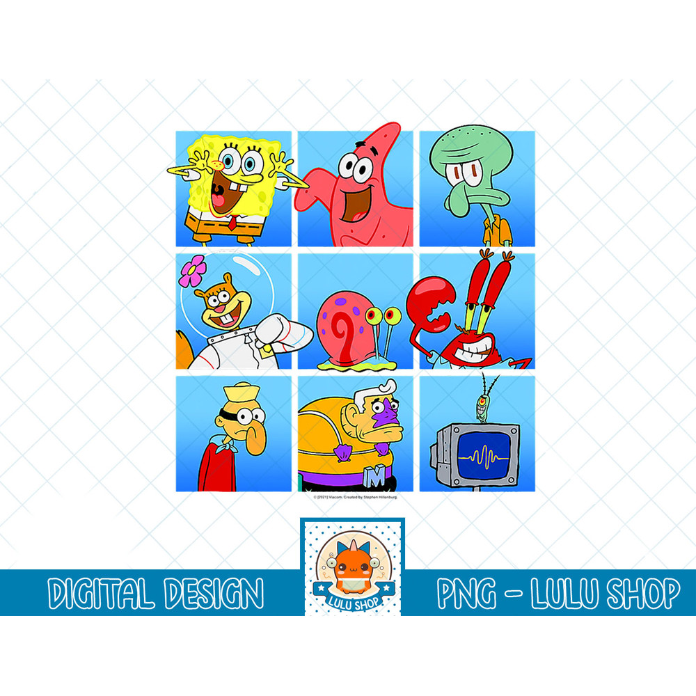 SpongeBob SquarePants Group Character Box-Up T-Shirt copy.jpg