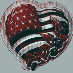 American flag hearts Patriotic Stickers