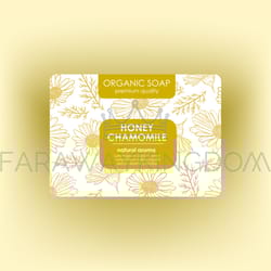 honey chamomile soap packaging flower vector template