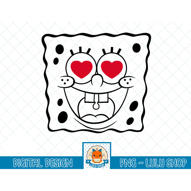 SpongeBob SquarePants Heart Eyes Line Art T-Shirt copy.jpg