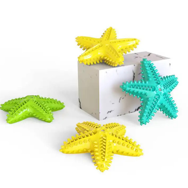 Star Fish Style Dog Teeth Clean Rubber Chew Toys (9).jpg