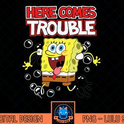 spongebob squarepants here comes trouble t-shirt.png