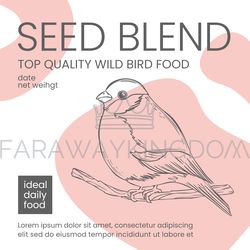 wild bird food packaging design sketch vector illustration
