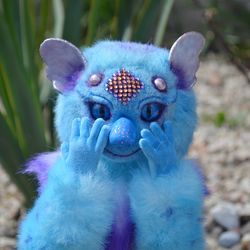blue monster. stuffed toy.