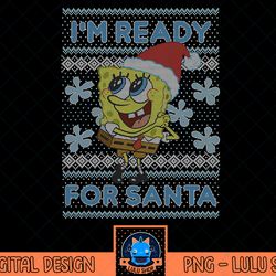 spongebob squarepants i'm ready for santa ugly christmas t-shirt.png