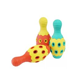 Bowling Style with Bell Rubber Teeth Cleaning Chew Toys - Assorted Set of 1