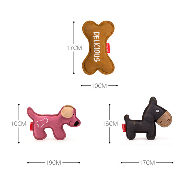 Bone & Horse Shape Leather Dog Chew Pet Toys (1).jpg