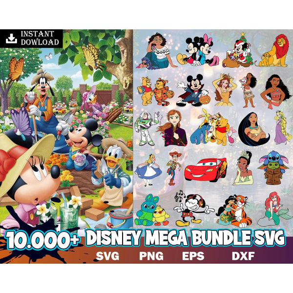 Dxf Disney Files Disney Mega Bundle | SVG PNG DXF | Cricut Cut Files | Mickey | Inspire ...