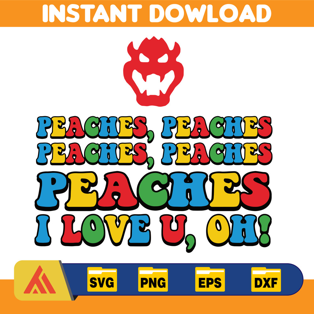 Super Mario Png ,Peaches Peaches Peaches Design, Song Mario, Super Mario Bros Cut Files,Super Mario Font,Sublimation Designs.jpg
