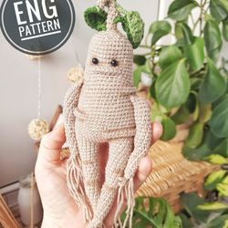 Mandrake Root crochet pattern. Amigurumi pattern. Stuffed Mandrake Root toy tutorial. Harry Potter fans pattern PDF