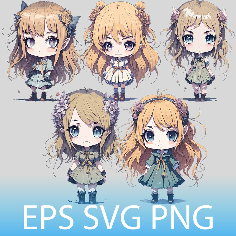 pack of chibi anime girls clipart 2.png