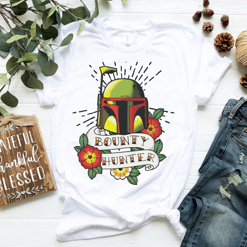 Star Wars Boba Fett Bounty Hunter Tattoo Art T-Shirt.png