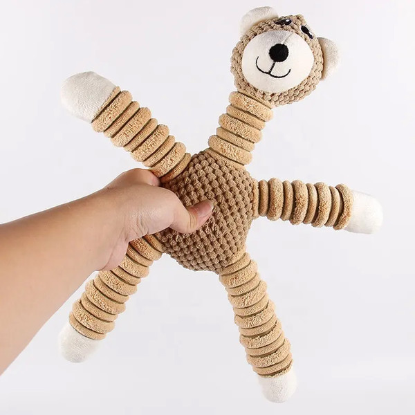 Bear Elephant and Pig-Shaped Squeaky Dog Chew Plush Toys  (3).jpg