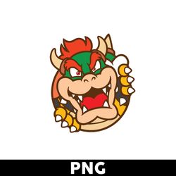 bowser head png, mario png, super mario png, mario bros png, super mario bros png, mario kart png - digital file