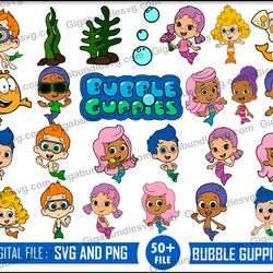 MEGA bundle Bubble Guppies Digital Set - Clipart images - Bubble Digital Papers Instant download
