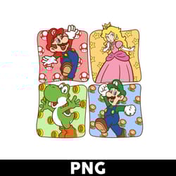 mario and friends png, mario png, mario family png, super mario png, mario bros png, super mario bros png - digital file