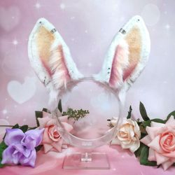 Realistic White Bunny Ears Headband