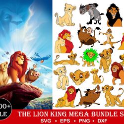 The Lion King Svg Bundle, Lion King PNG, SVG Digital Download, 500 High Quality Files, Amazingly cute Simba and Pumbaa