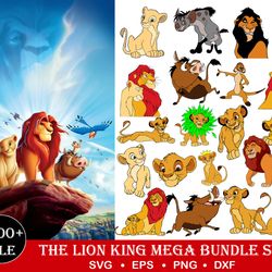 the lion king svg bundle, lion king png, svg digital download, 500 high quality files, amazingly cute simba and pumbaa