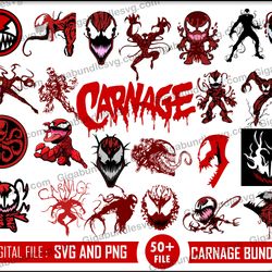 bundle carnage svg, carnege cricut, symbiote svg, cut files for cricut silhouette, dxf, png, eps