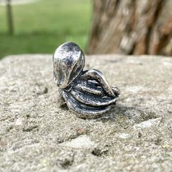 Silver Kraken ring, Octopus, Size 6 - 11 1/2  US, Made to Order