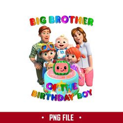 big brother of the birthday boy png, cocomelon birthday png, cocomelon family png digital file