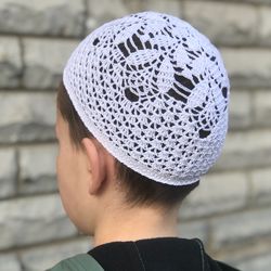 Handcrafted mesh skull cap kufi for guys