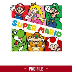 super mario characters png, super mario png, mario png, cartoon png digital file