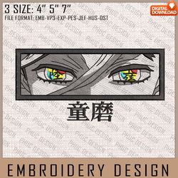 douma embroidery files, demon slayer, anime inspired embroidery design, machine embroidery design