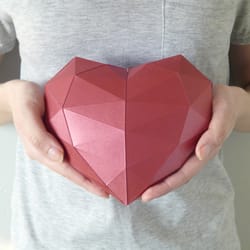 3d papercraft heart pdf dxf templates